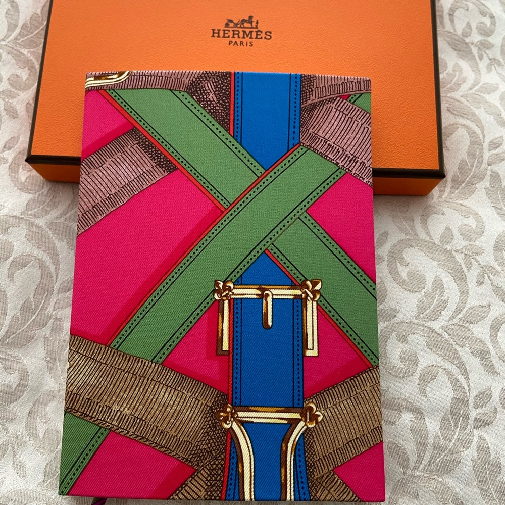 Hermès silk cover notebook